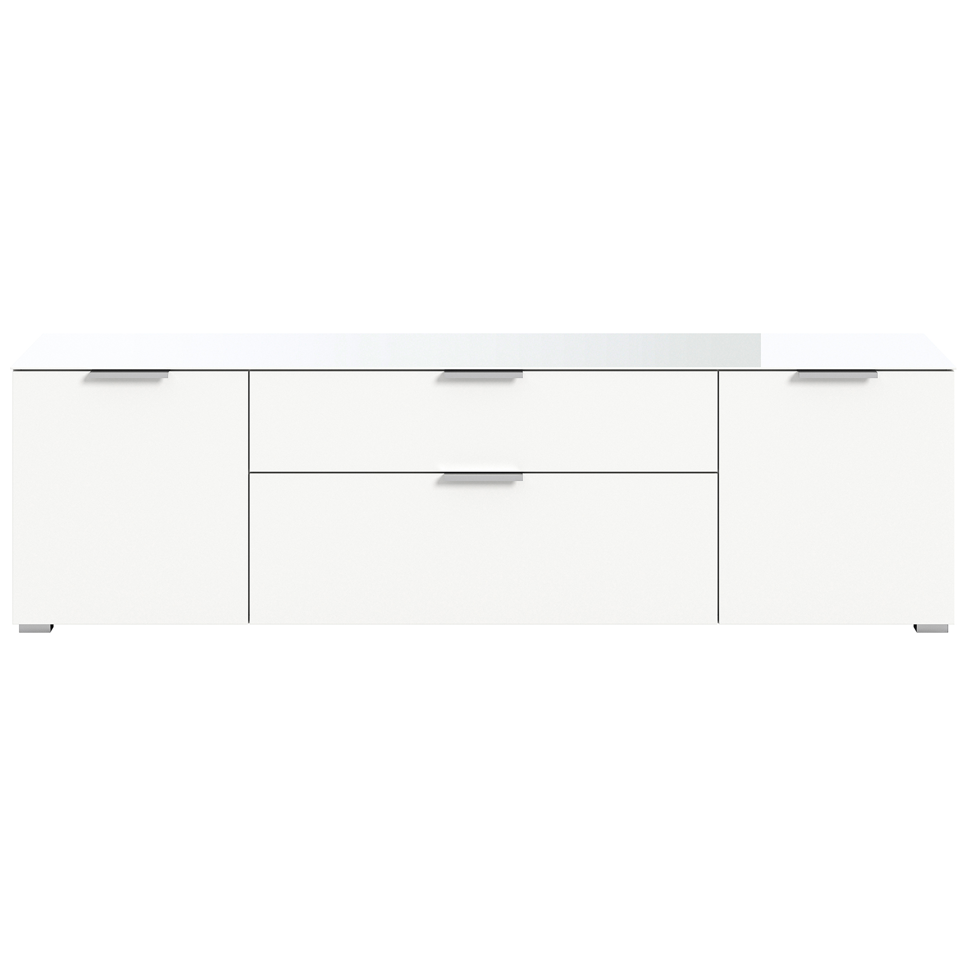 Kommode RAY - weiß - Glasplatte - 179 cm