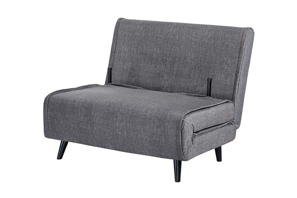 Retro Schlafsessel SMART MULTIFUNCTION 100cm grau Vogue Velours Samt Bettfunktion