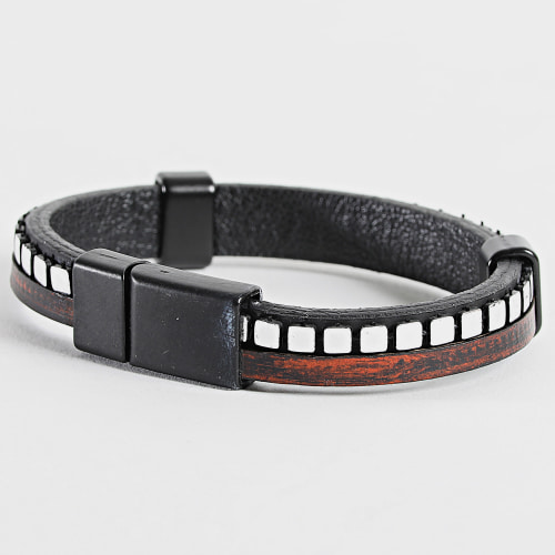 Bracelet Noir Marron Argenté