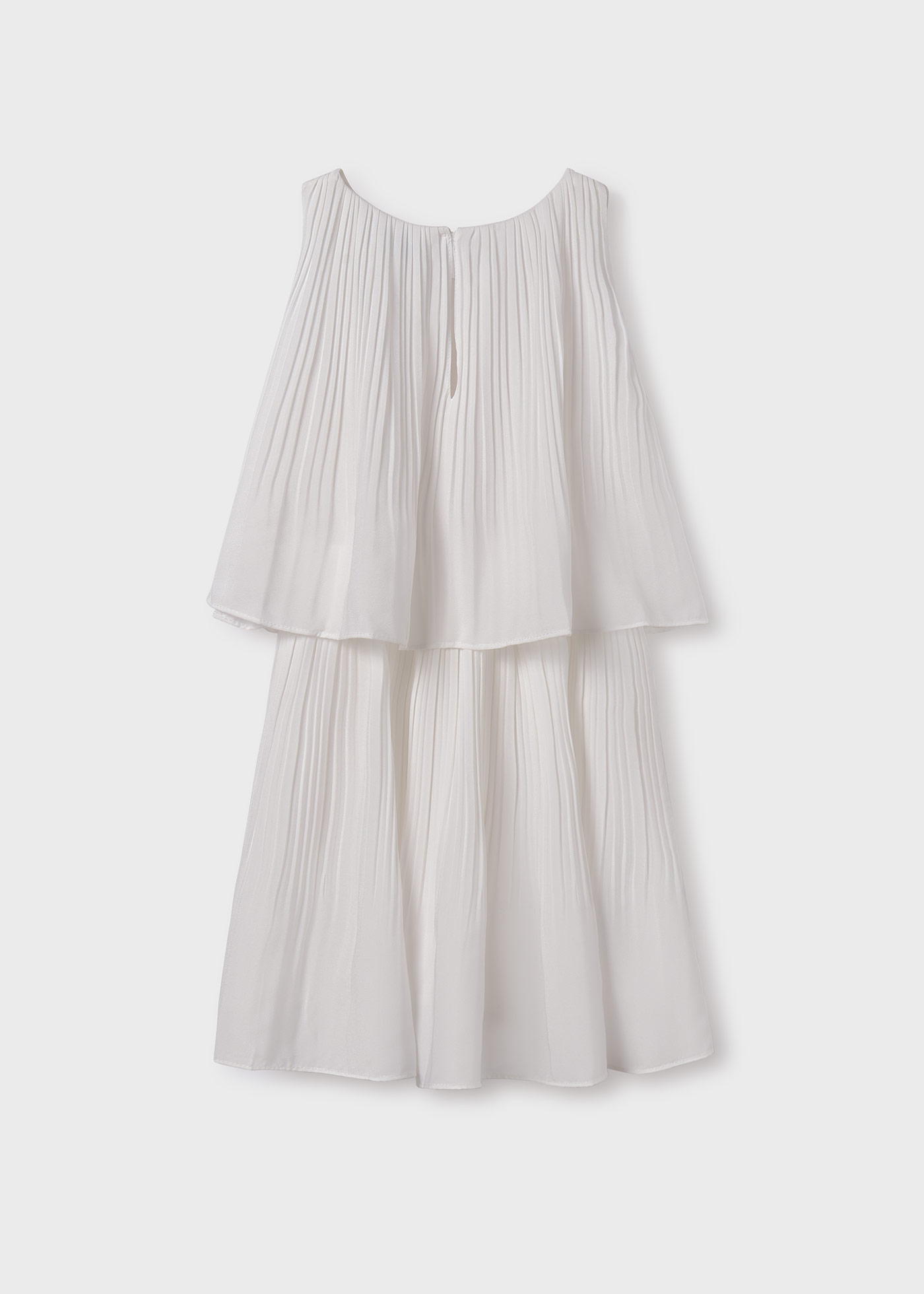 Vestido plissado com estampa de flamingo para meninas