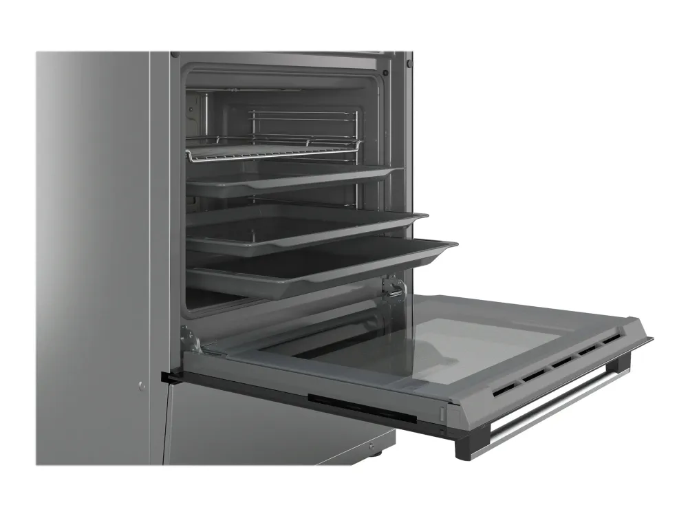 Bosch Serie | 4 HKR39A250U - Komfur - fritstående - bredde: 60 cm - dybde: 60 cm - højde: 90 cm - med selv-rengøring - rustfrit stål