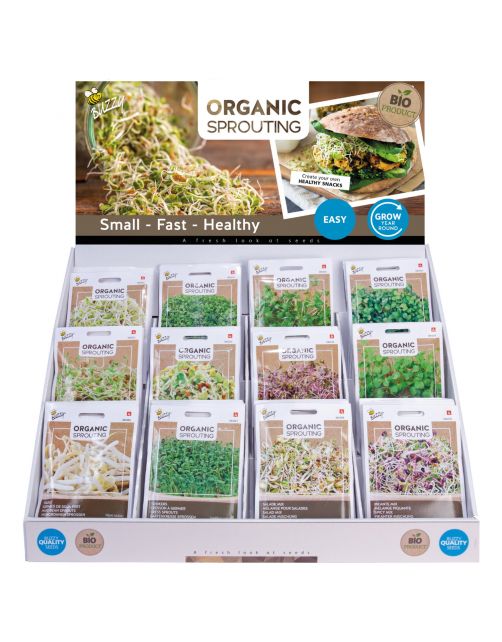 Buzzy Display Organic Sprouting 12x10 Bio - Groentezaden - 55 kg