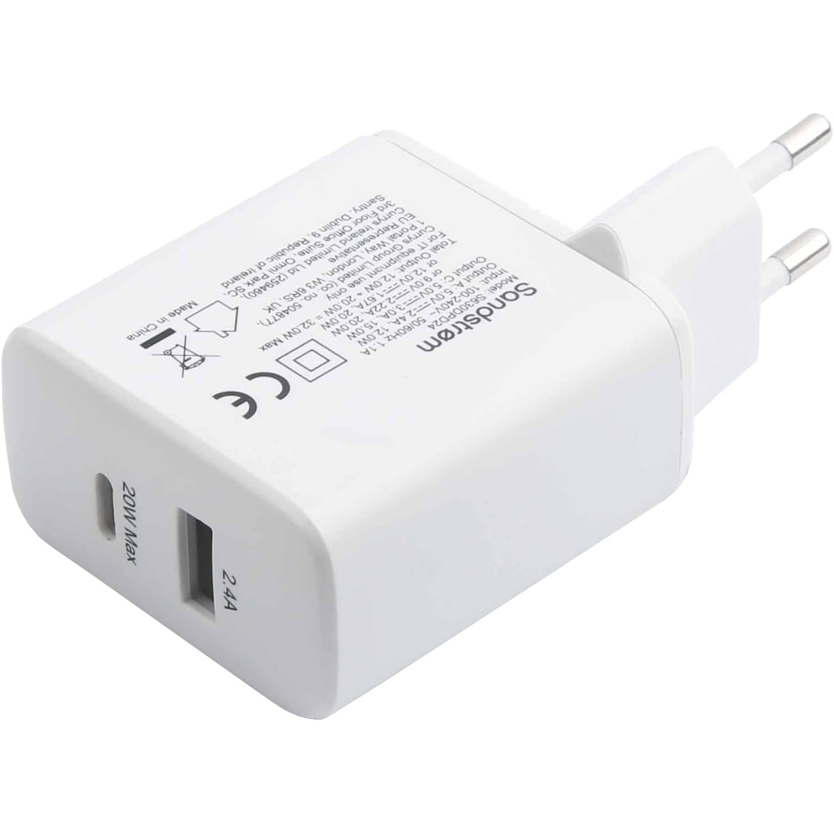 Sandstrøm Dual 32W USB lader