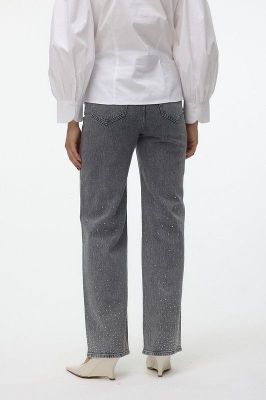 Vero Moda Jeans Vmtessa Hr Wide Studs Dnm Jeans Ra2 10321888 Light Grey Denim Dames