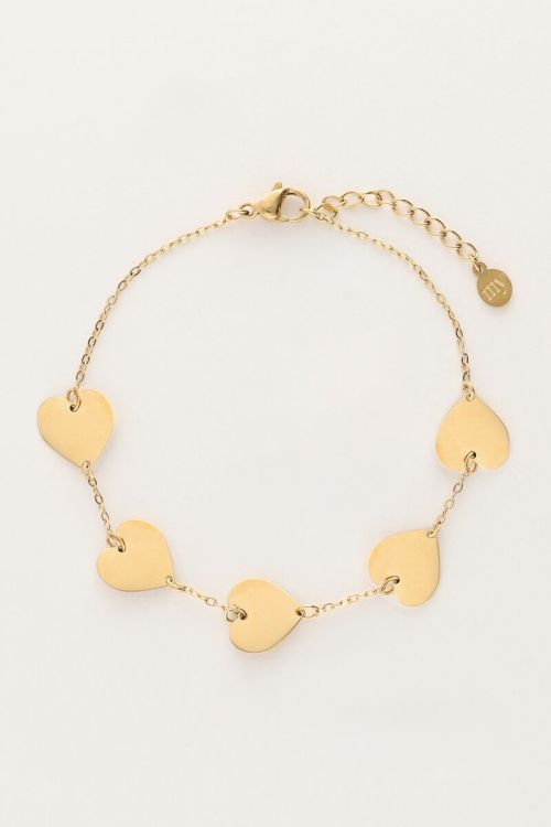 Armband met 5 hartjes