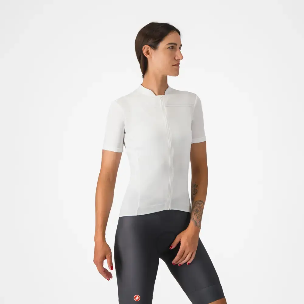 Castelli Anima 4 Fietsshirt Korte Mouwen Wit Dames