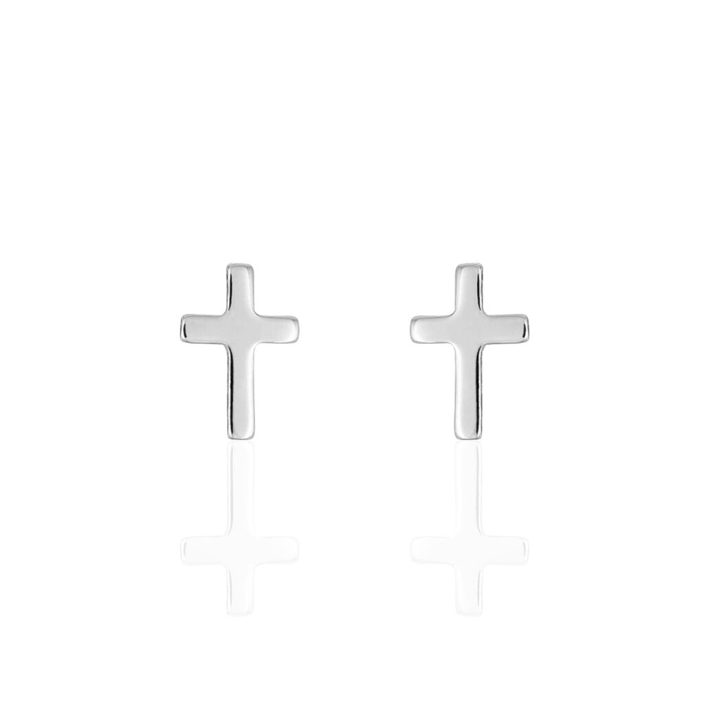 Boucles D'oreilles Puces Ashana Argent Blanc