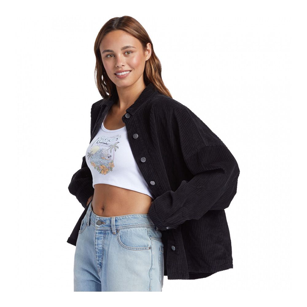 Roxy KICK BACK WASHE - Surchemise Femme anthracite