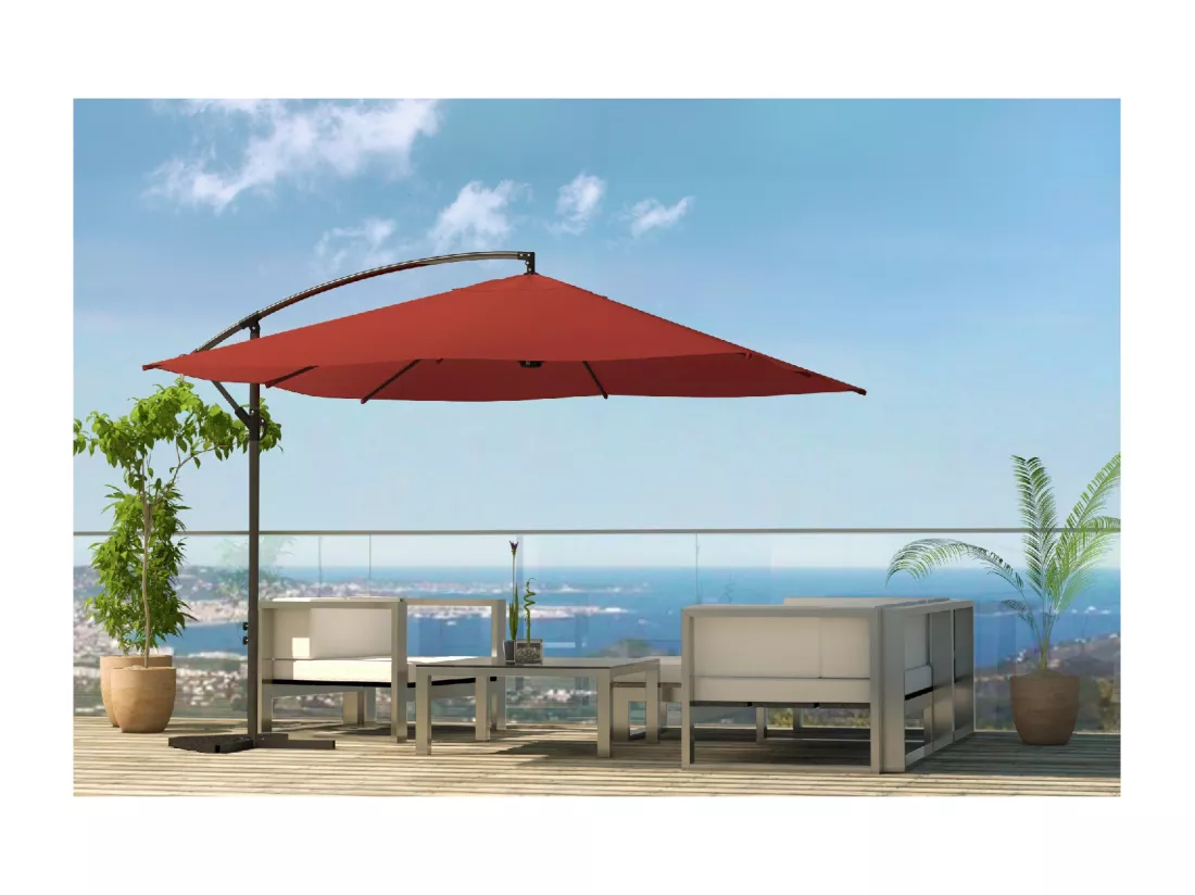Parasol carré 3x3m terracotta SOLENZARA