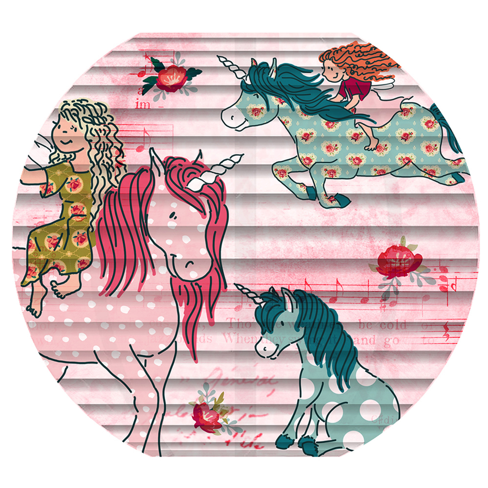 Japanballon Einhorn - bunt - Ø 40 cm