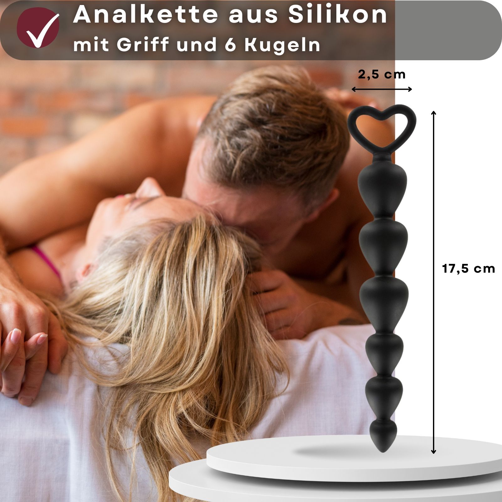 Easytoys - Gebogener Analplug Analkette mit 7 Kugeln