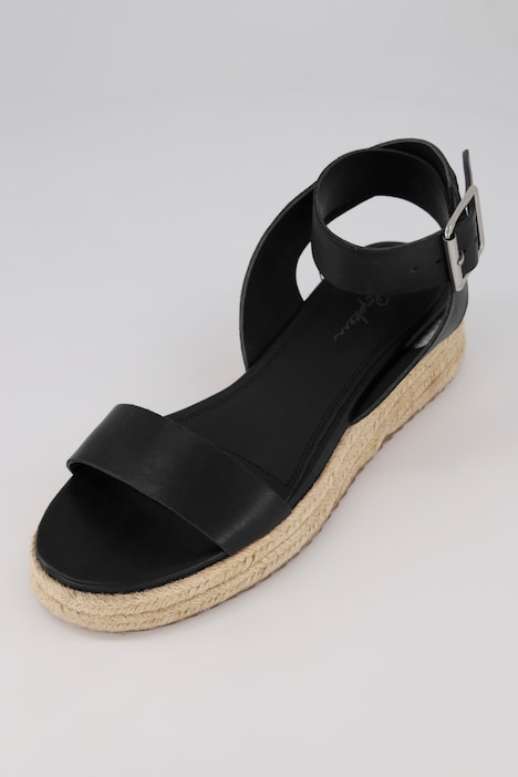 Leder-Espadrilles, Bast-Sohle, Weite-H