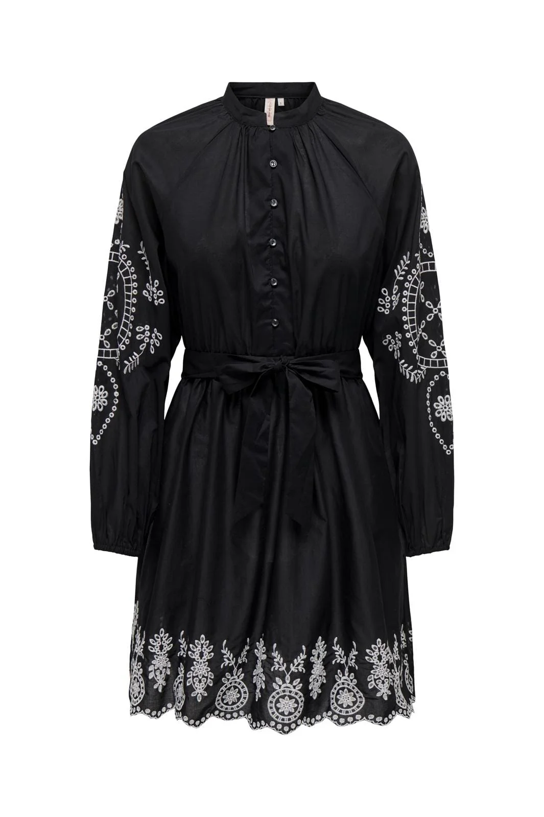 Only Onlflo Dicte Emb Contrast Dress 4460037 black emb whte