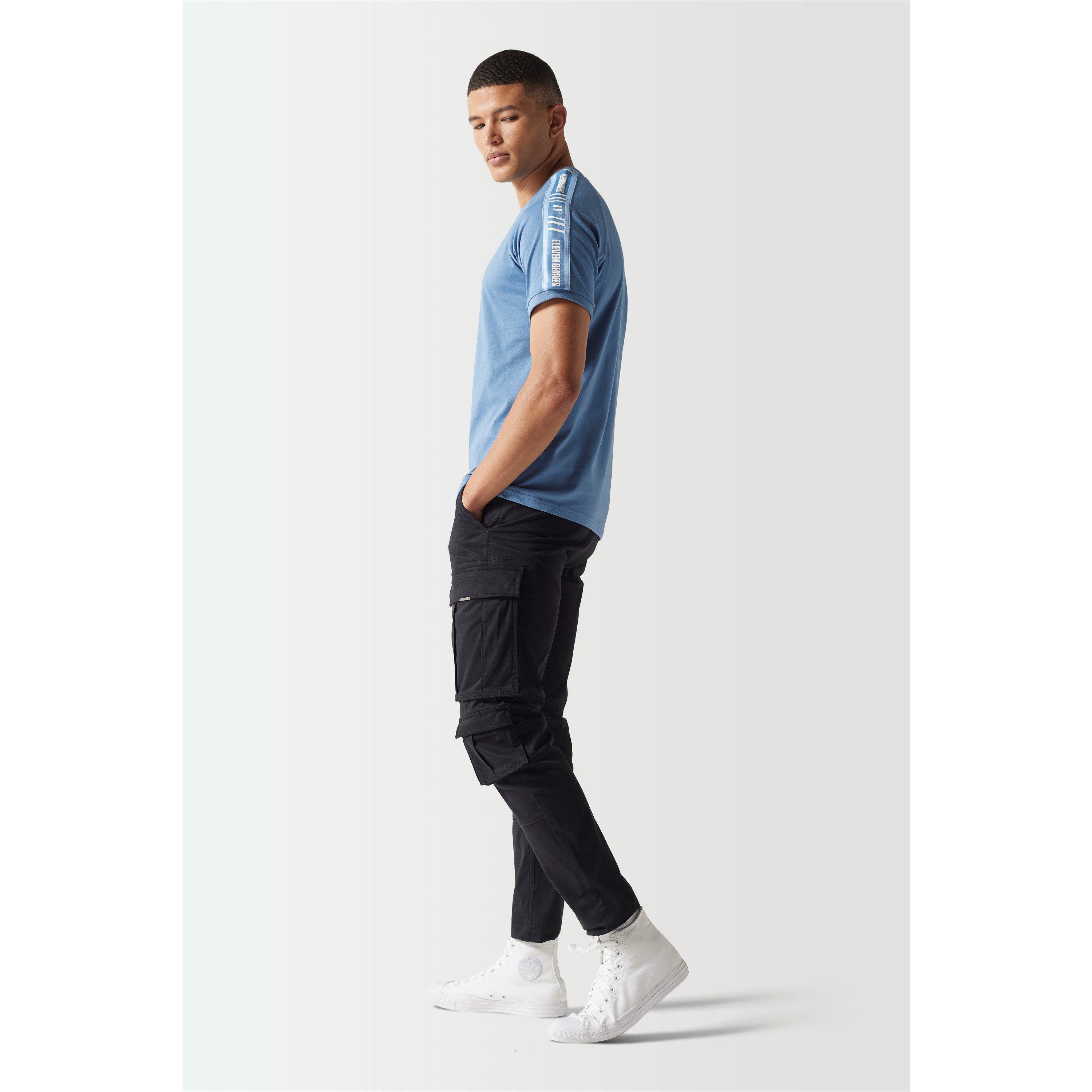 11 Degrees 11D Retro Taped T Shirt Elemental Blue