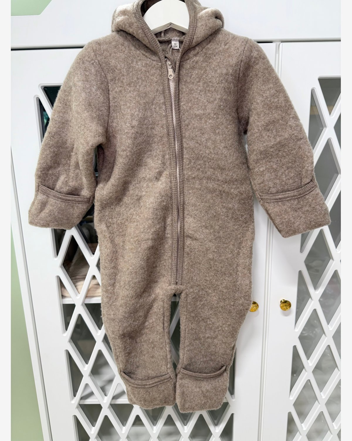 Ulldress i ullfleece – Varm, 100% Merino | Pram Suit Ears Wool Fleece