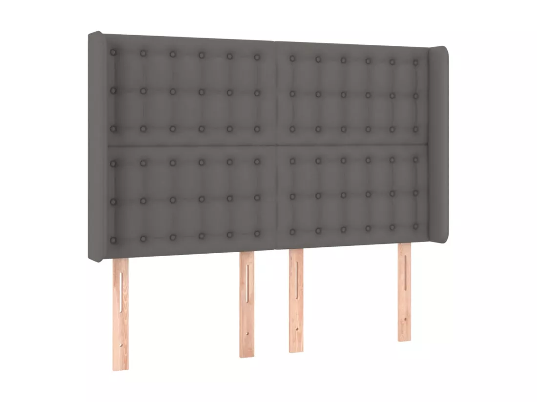 Sommier tapissier avec matelas et LED Gris 140x190cm Similicuir