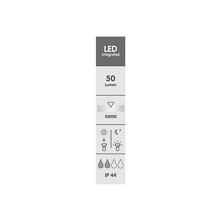 Borne solaire à détection Blooma Kiana chrome H.49 cm IP44