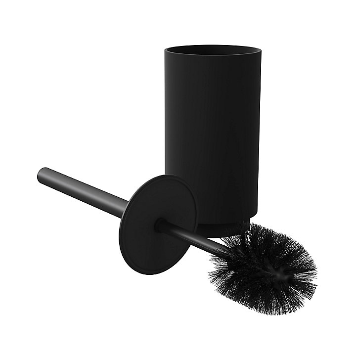 Brosse WC et support GoodHome Kina en polypropylène coloris noir Ø10,5 x H.42 cm