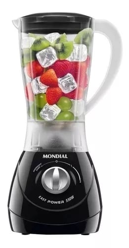Liquidificador Mondial Easy Power L-550 1.5 L preto com jarra de polipropileno 127V