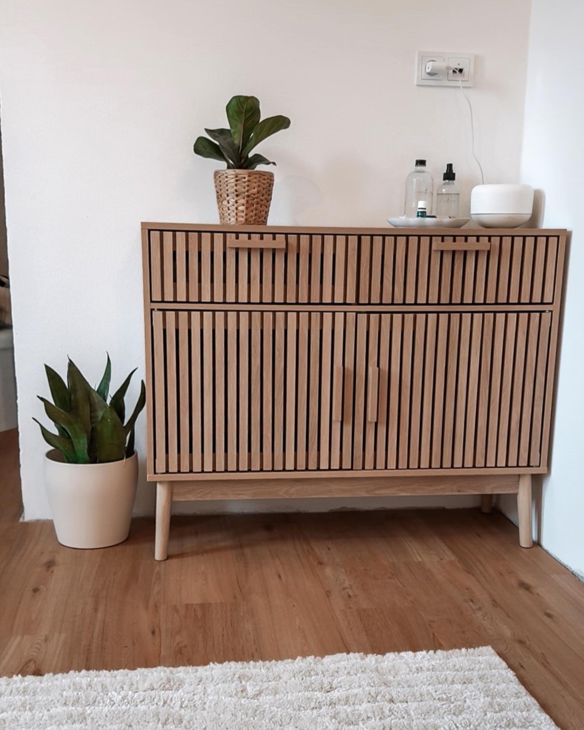Dressoir met 2 deuren LYNWOOD Lichtbruin