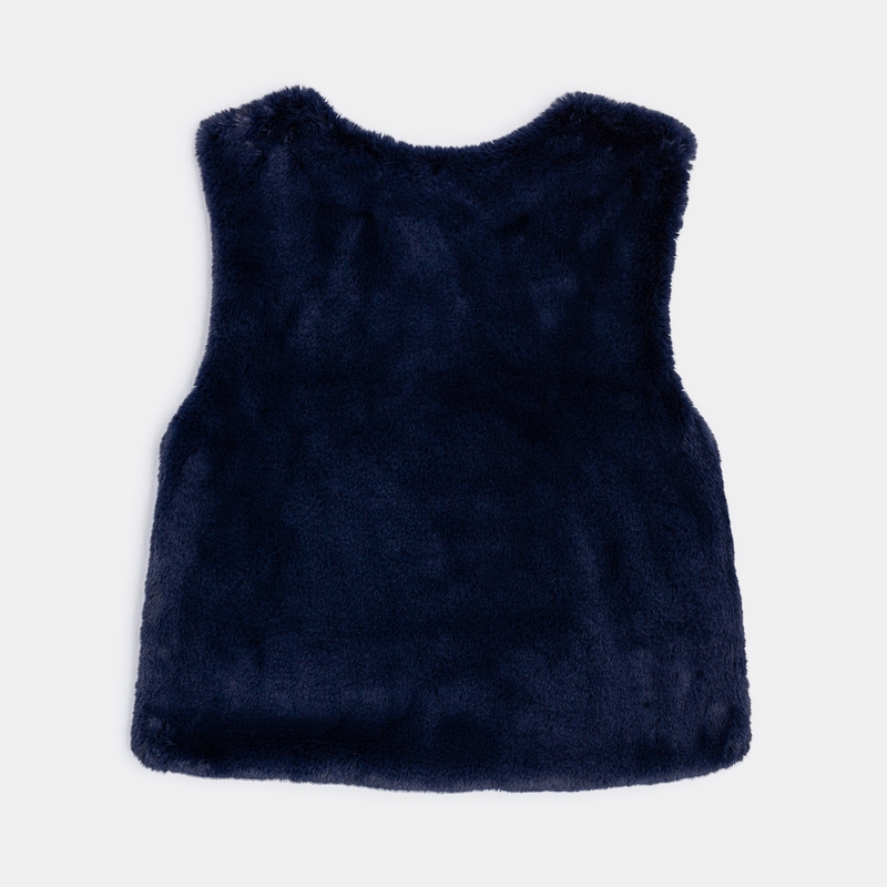 Boléro en fausse fourrure bleu fille