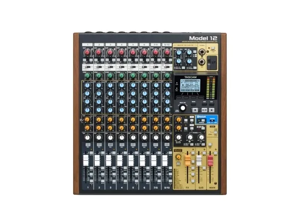 Tascam Model 12, 12 kanaler, Bluetooth, 16 W, Sort, Træ