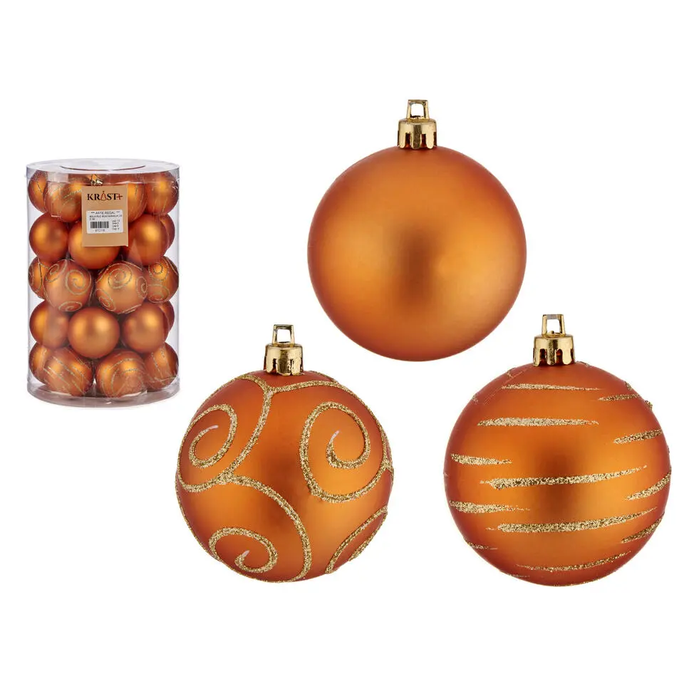 Krist  Kerstballen - 30x - oranje - kunststof - 6 cm