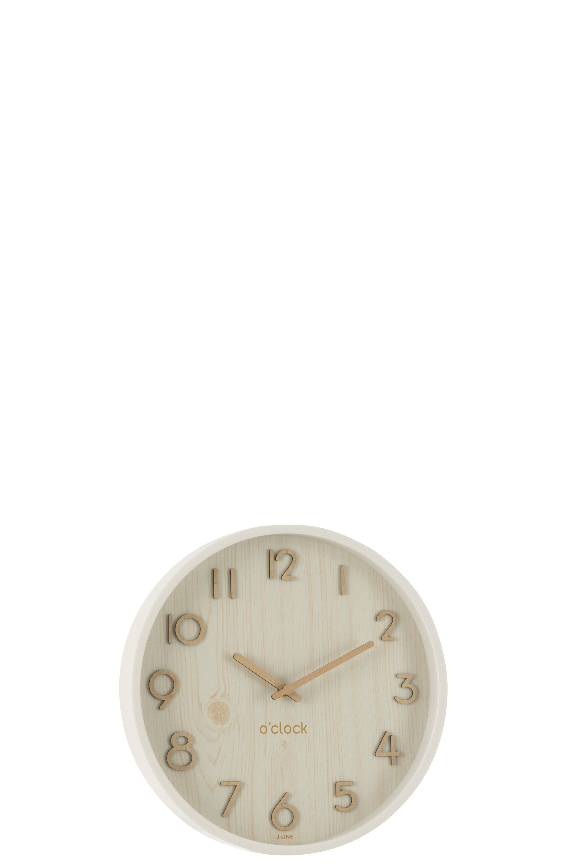 J-Line klok - multiplex|hout - wit - small - Ã 30 cm