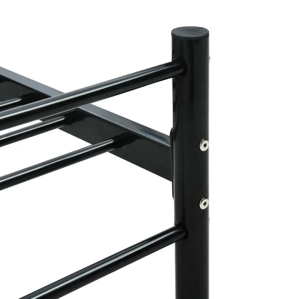 vidaXL - Bed frame met hoofdeinde en lanttenbodem - Zwart - Metaal - 90x200 cm
