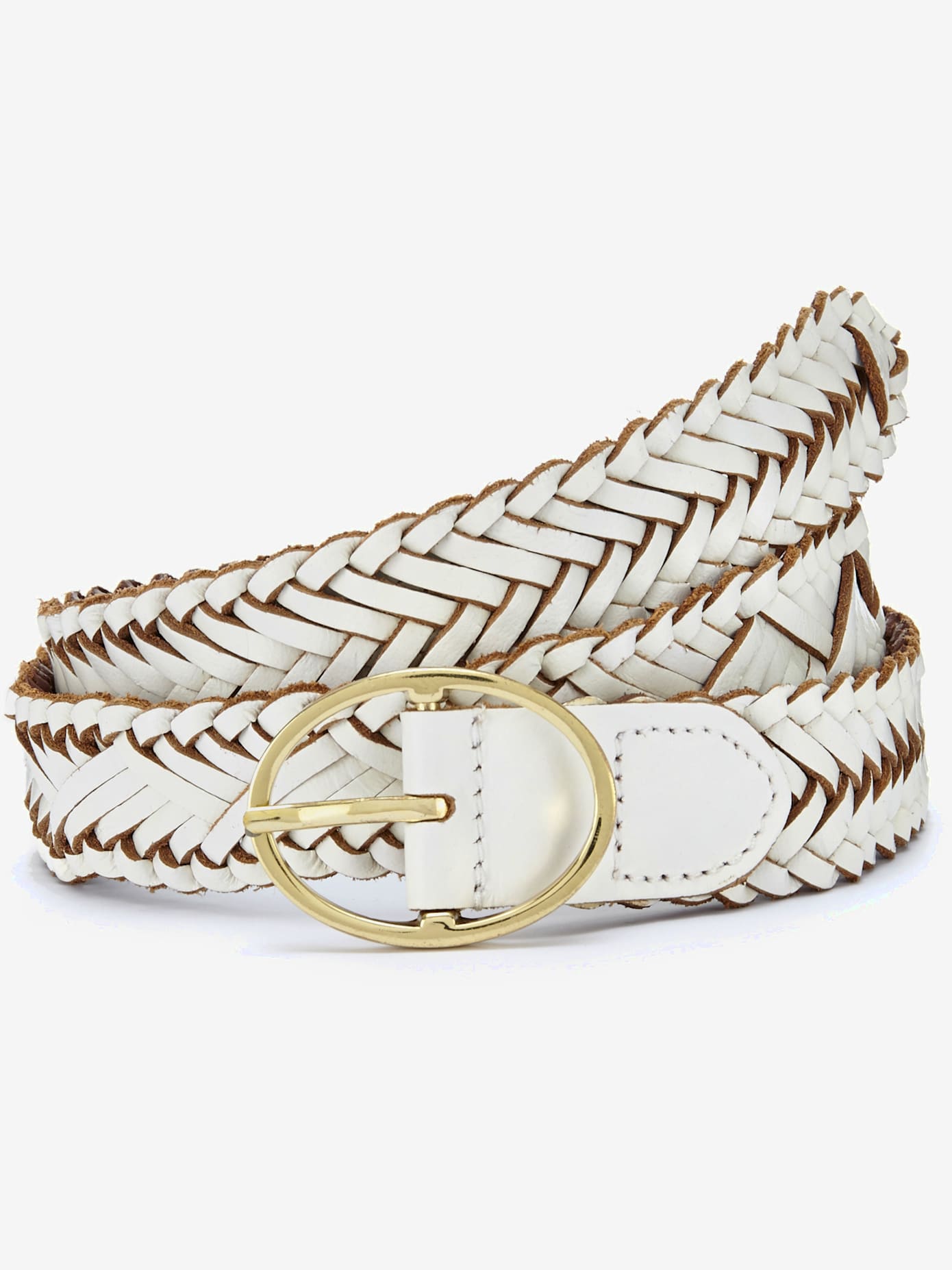 Ceinture en cuir forme personnalisée grâce à l'aspect tressé