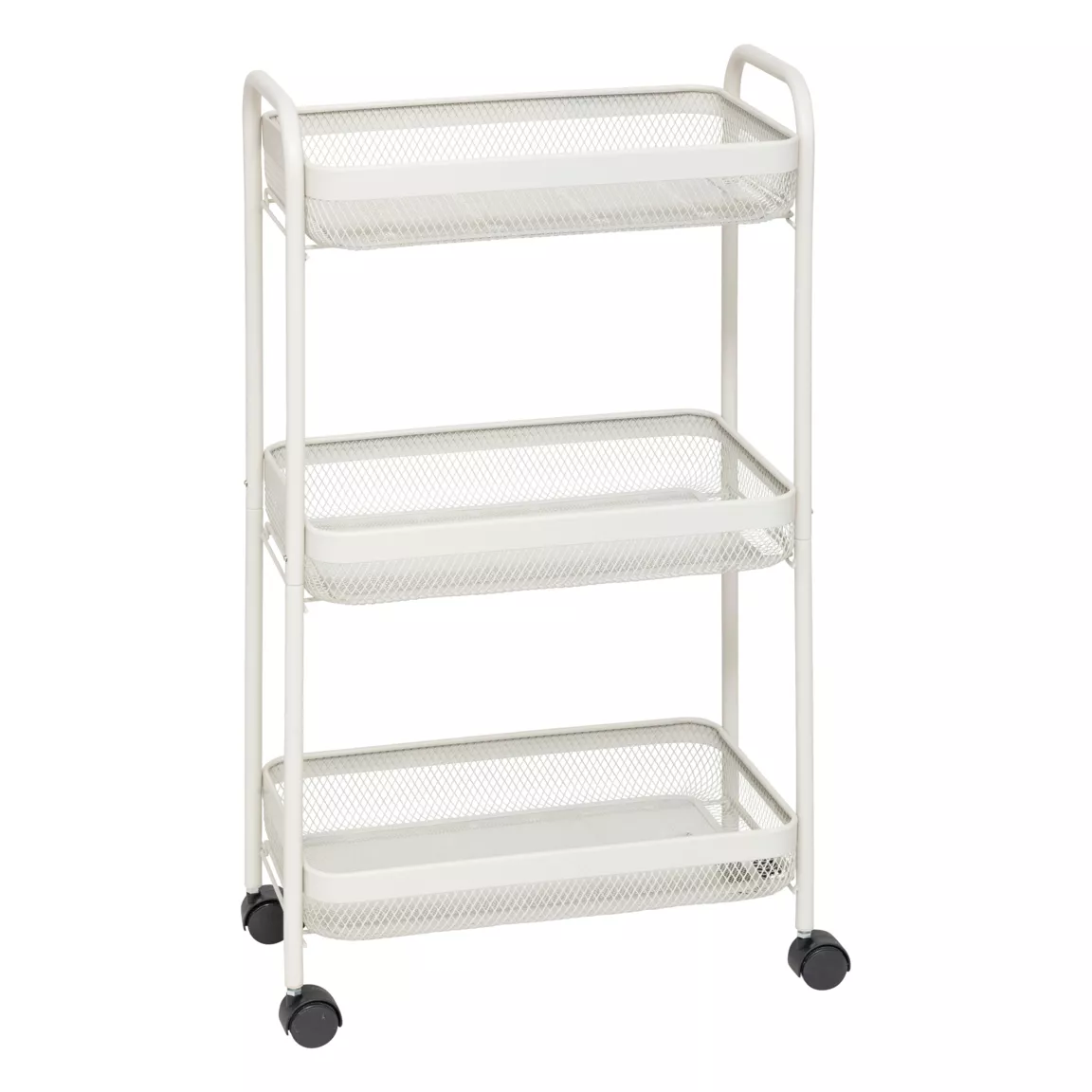 Desserte à roulettes 3 niveaux en métal (H75 cm) Mayaj Beige