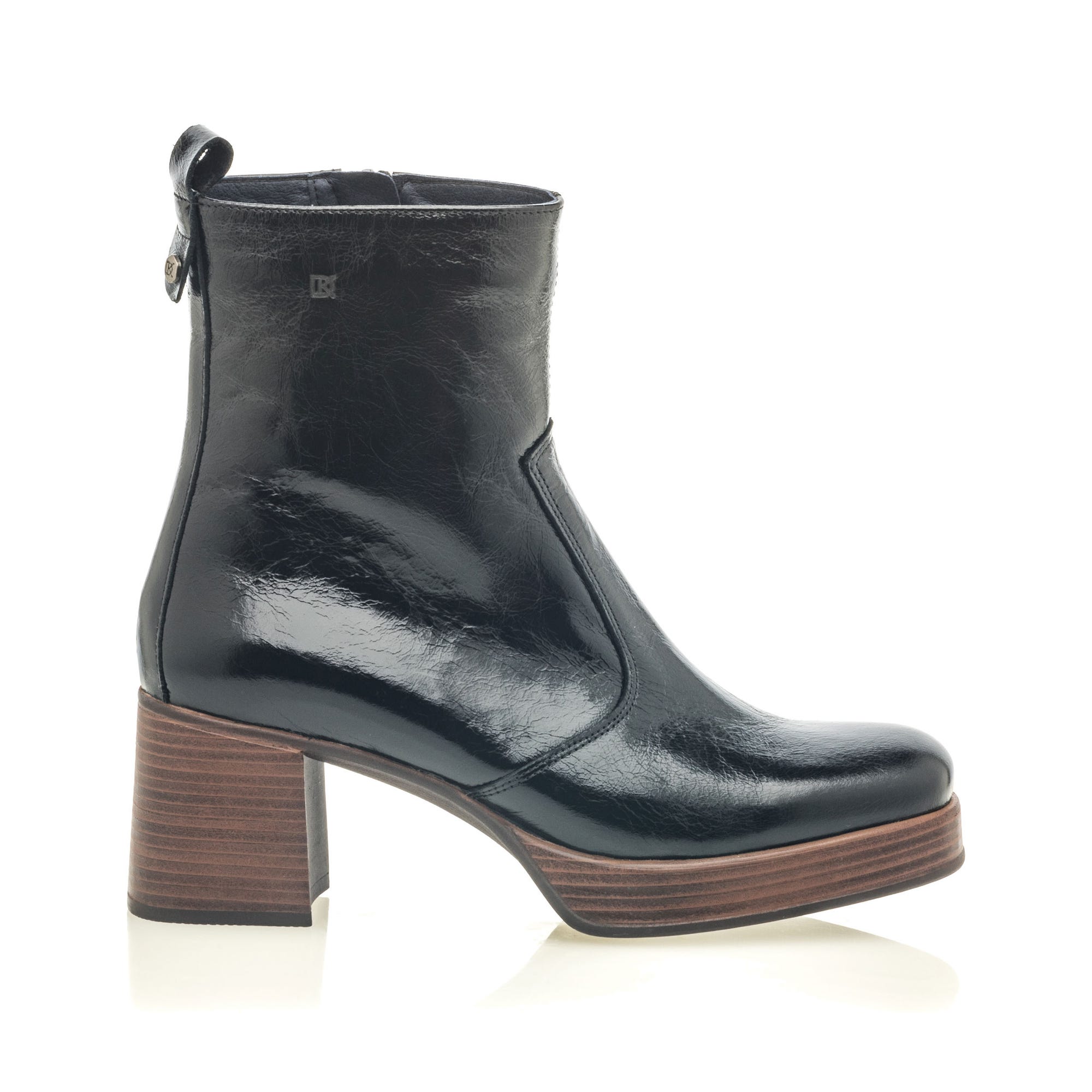 Bottines à talon Femme en cuir noir