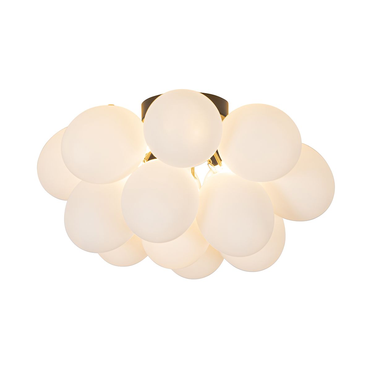 Smart plafondlamp zwart met opaal glas 4-lichts incl. 4 Wifi G9 - Uvas
