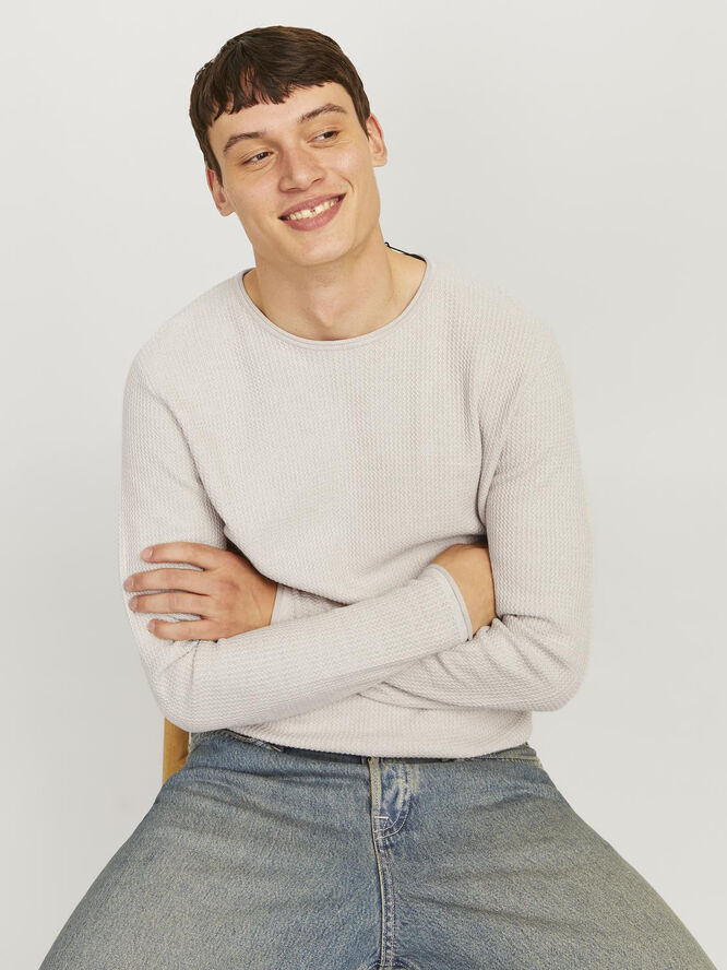 Jack & Jones JJECOOPER KNIT CREW NECK NOOS Oatmeal/melange