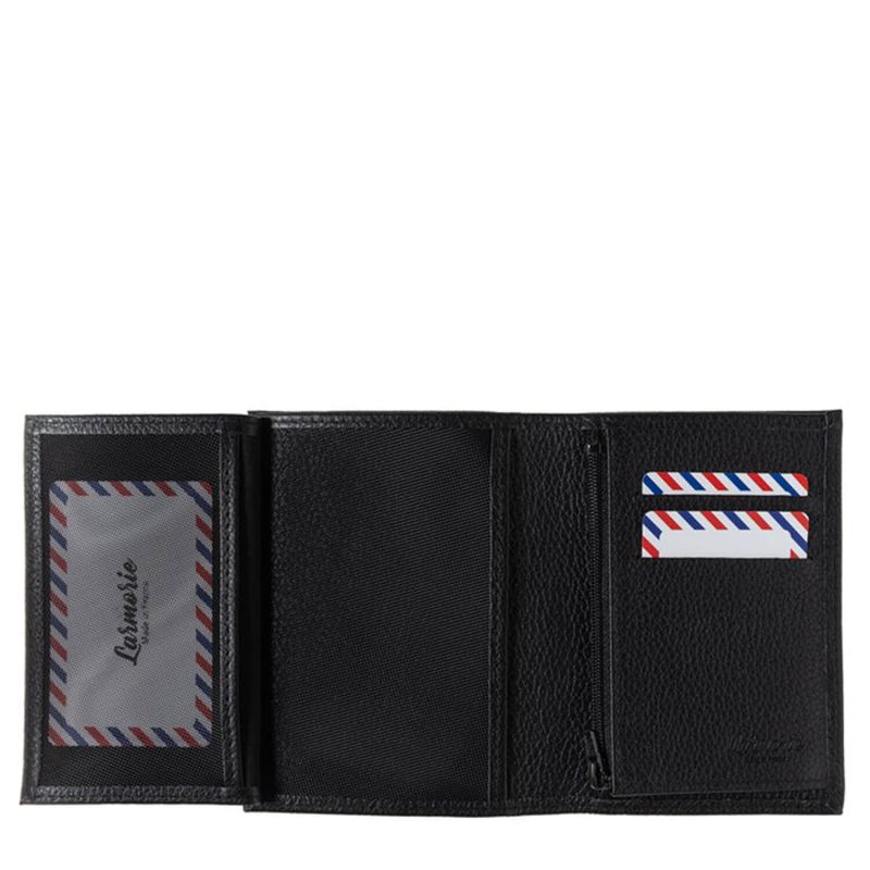Petit Portefeuille Victor en cuir grainé Noir c'est noir