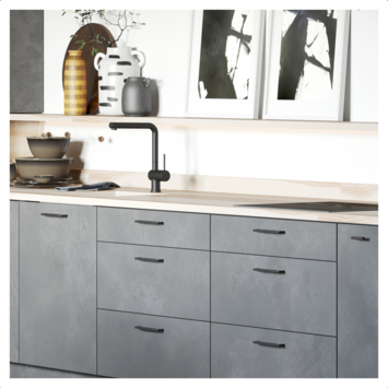 Greep Lilly zwart mat 168mm (160mm)