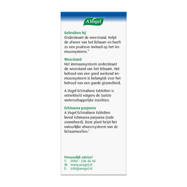 A.Vogel Echinaforce Weerstand1* Tabletten 80 stuks