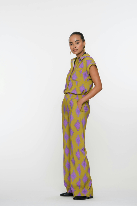 Geisha groene dames broek