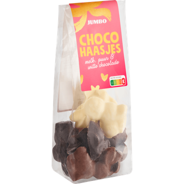 Jumbo Choco Haasjes Melk, Puur & Witte Chocolade 150 g