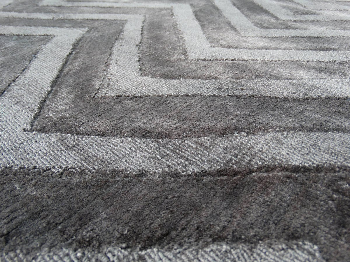 Kurzflorteppich LUXURY 400 - grau-anthrazit - Retro-Design - 80x150 cm