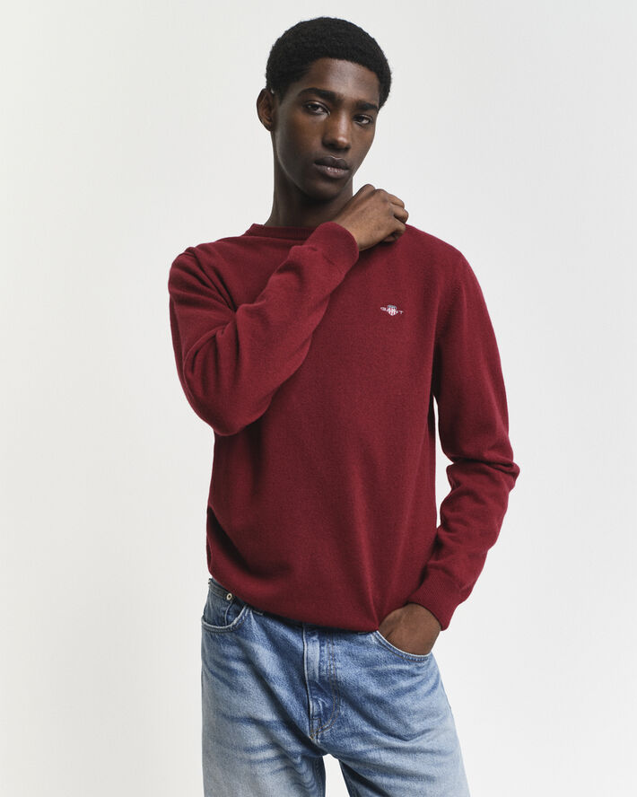 Gant SUPERFINE LAMBSWOOL C-NECK Plumped red