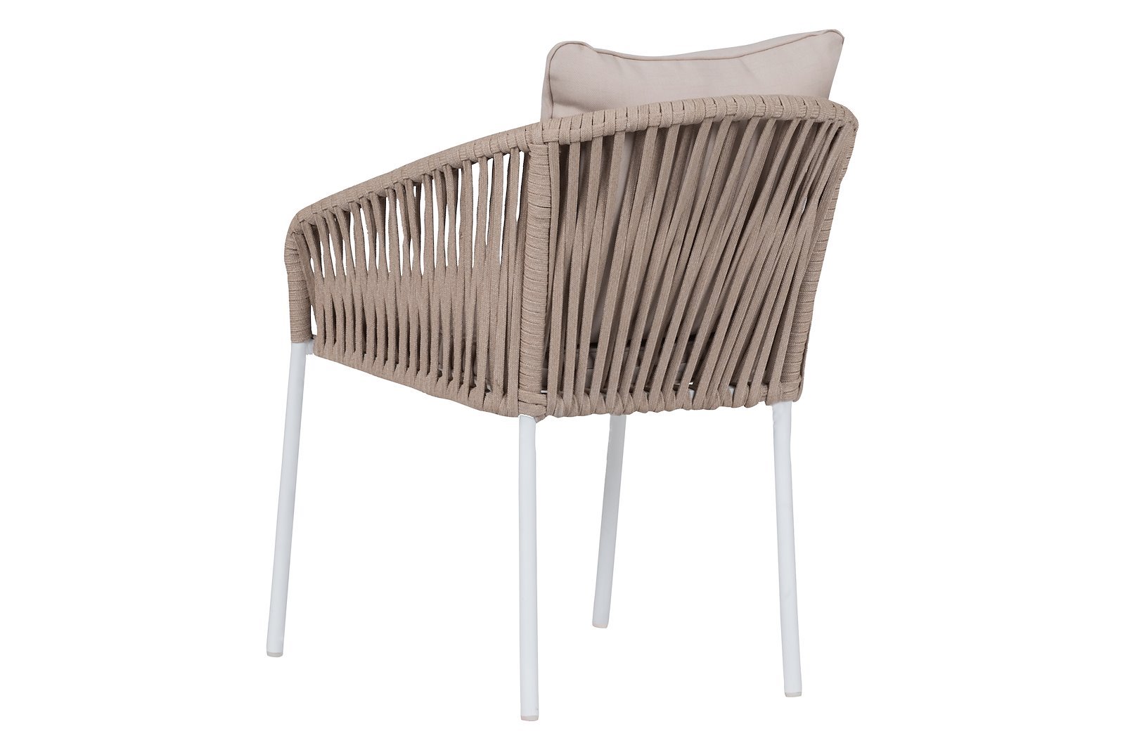 Alba hagespisestol Aluminium, hvitlakkert  med beige pute