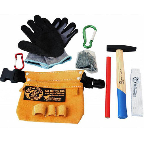 Kids at work mini gereedschapsgordel met handschoenen