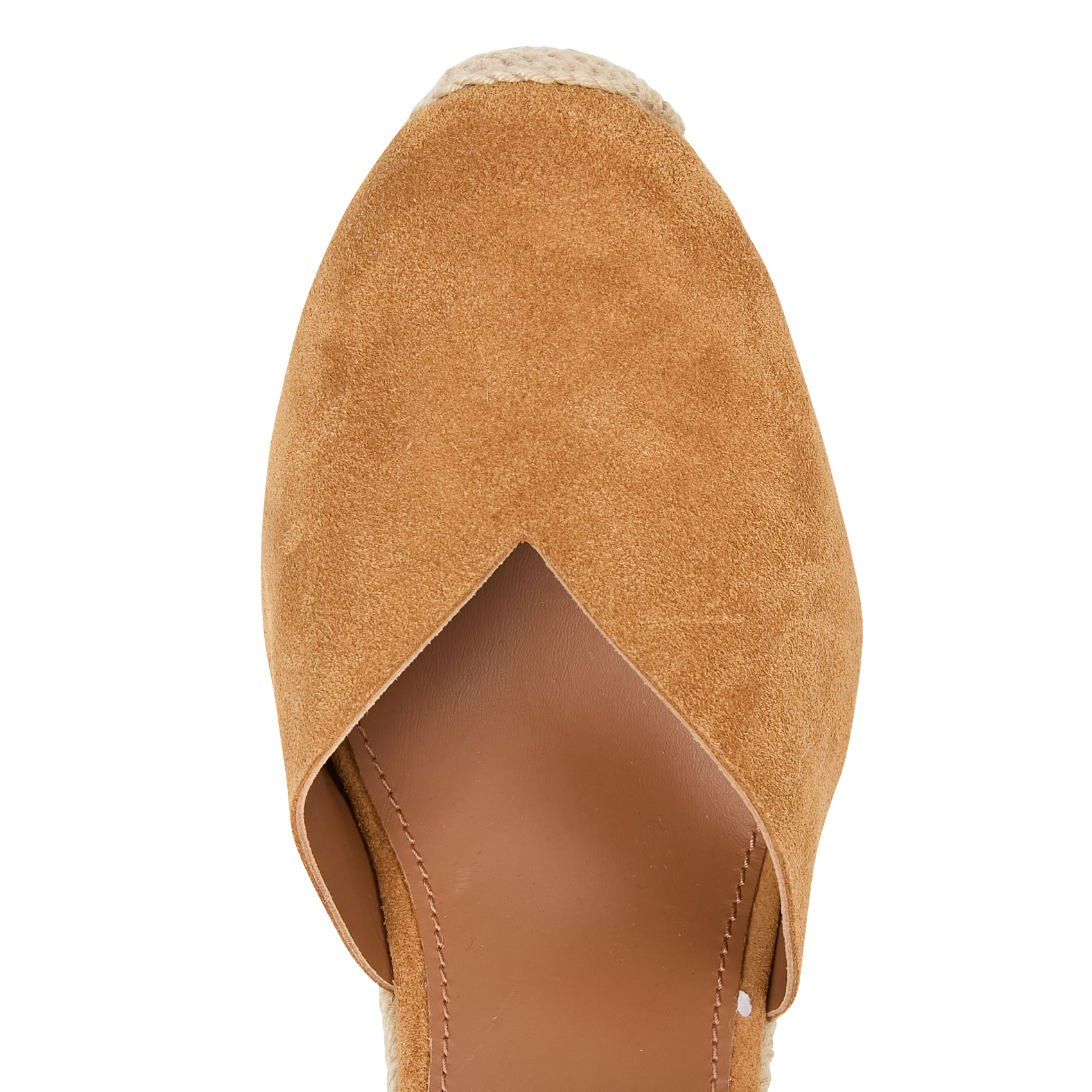 CAYOS - Espadrilles compensées en cuir velours | Marron