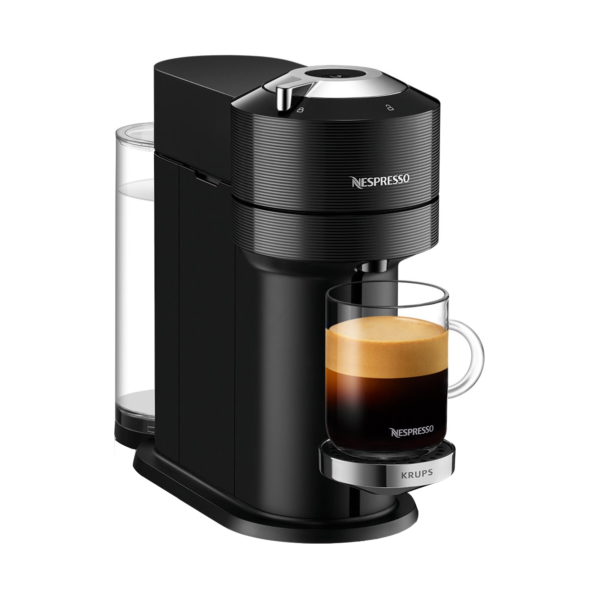NESPRESSO® Vertuo Next kaffemaskin fra Krups, Klassisk Sort