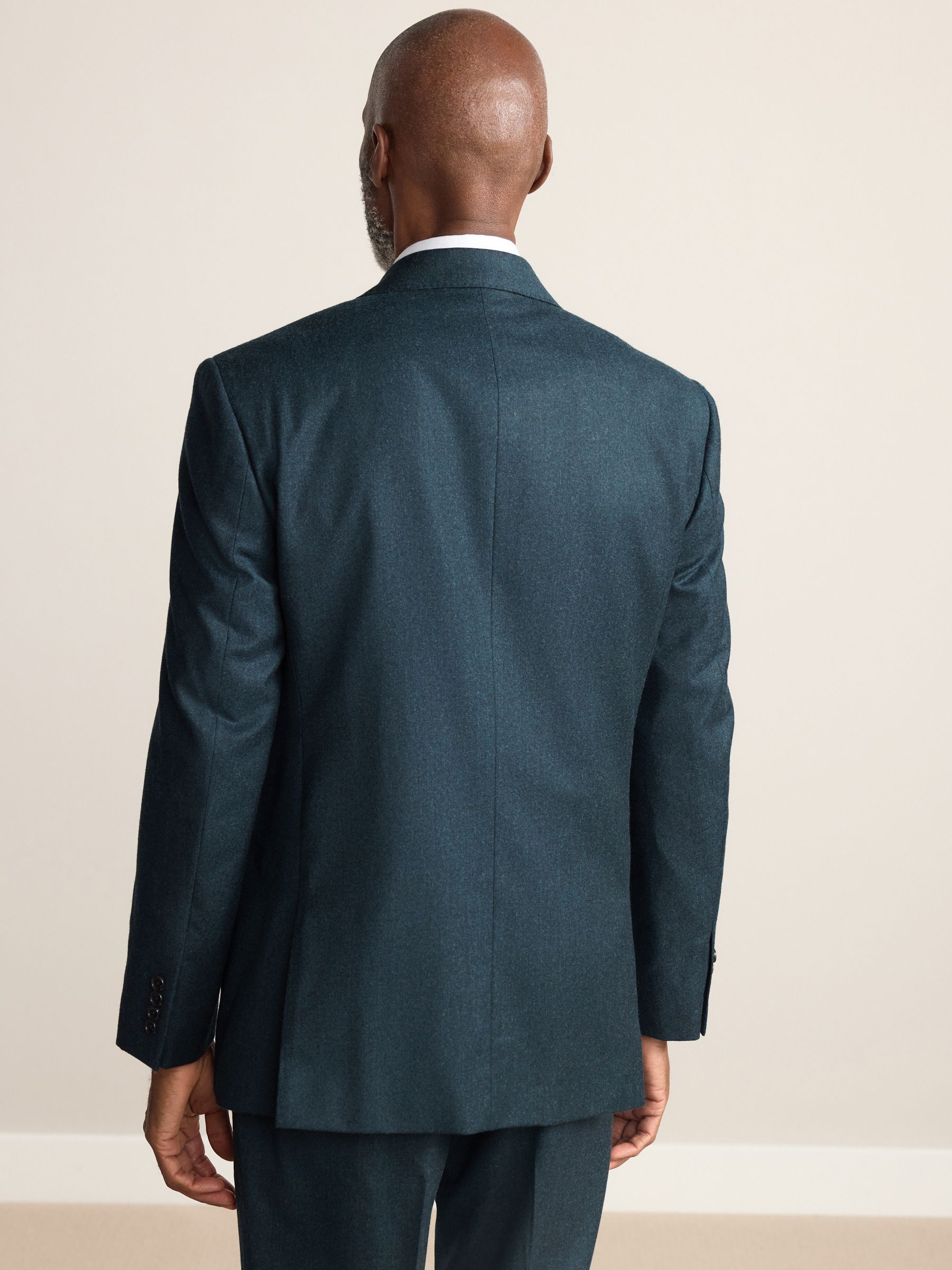 Blauwgroen - Normale Pasvorm - Signature Zignone Italian Wool Cashmere Blend Flannel Suit Jacket