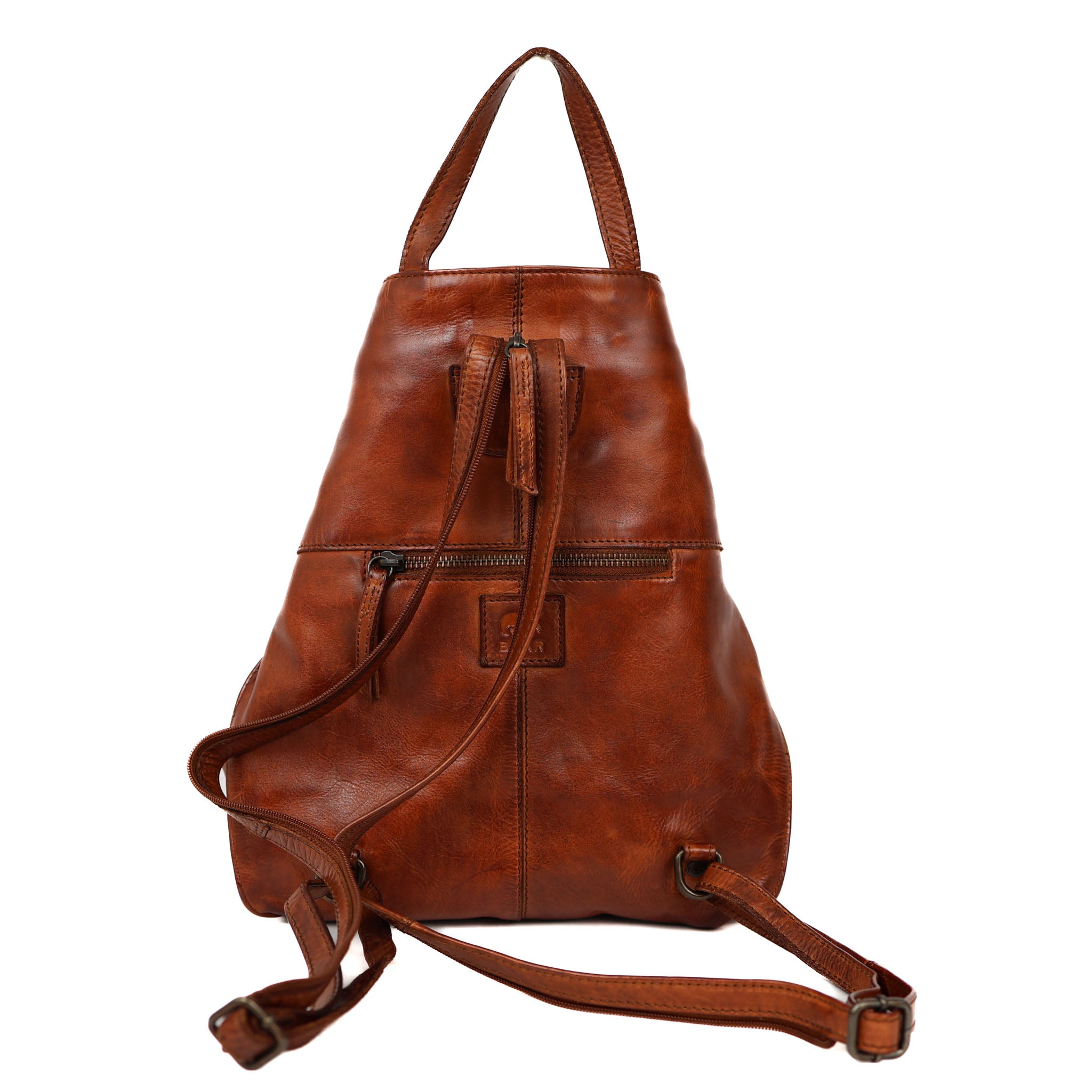 Vouwrugzakje 'Lisa' cognac Cognac
