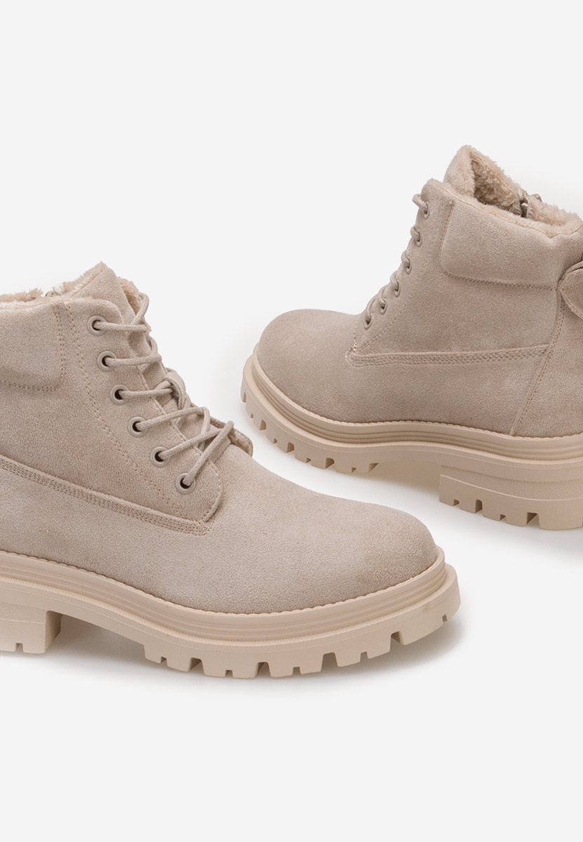 Bottines à lacets femme beige Sedria