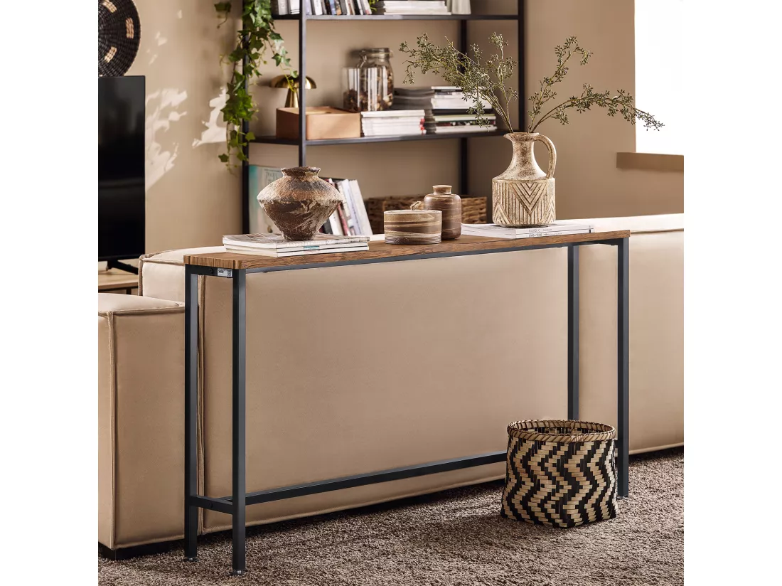 FSB19-XL-N Table Console Table d'appoint Bout de canapé Cadre et 4 Pieds en Fer