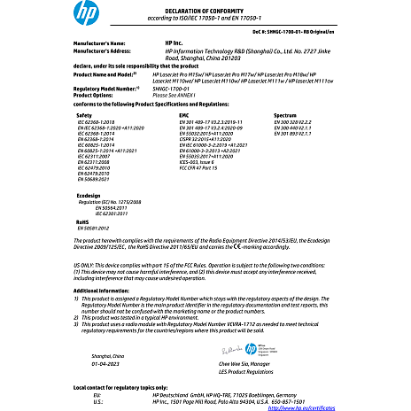 HP Laserjet M110W laserprinter